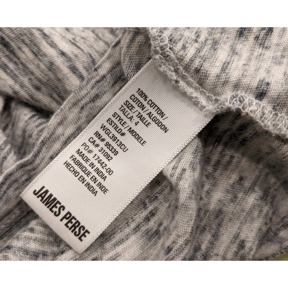 Standard James Perse Heathered Gray Long Sleeve Round Neck Top - Picture 5 of 7